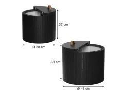 Mesa De Centro|Vicco Couchtisch-Set carvalho/ 48x48x38 tavilo Preto