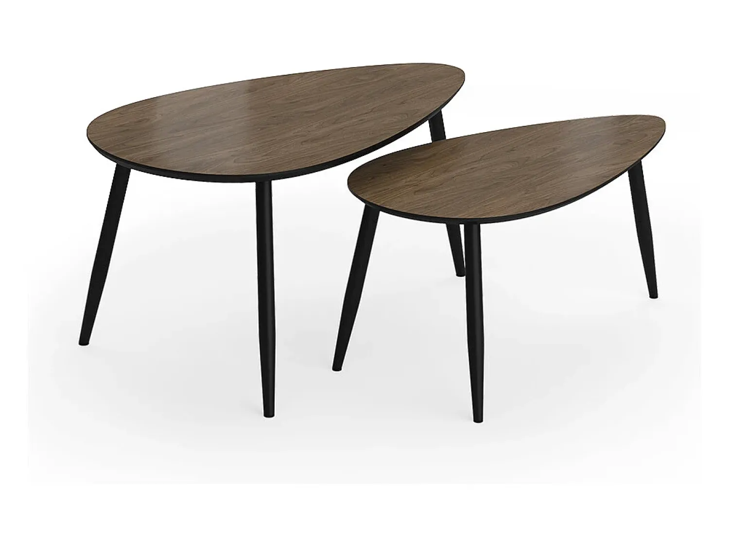 Mesa De Centro|Vicco Couchtisch-Set nogueira/preto 98x60x48 veyo Natural escuro