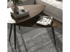 Mesa De Centro|Vicco Couchtisch-Set nogueira/preto 98x60x48 veyo Natural escuro