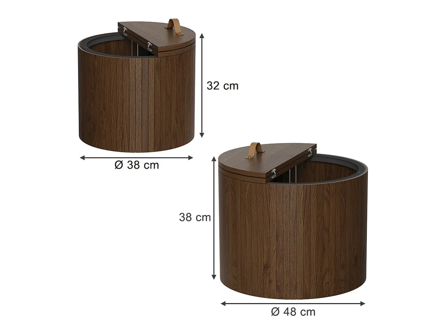 Mesa De Centro*Vicco Couchtisch-Set noz 48x48x38 tavilo Natural escuro