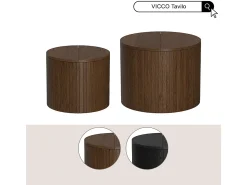 Mesa De Centro*Vicco Couchtisch-Set noz 48x48x38 tavilo Natural escuro