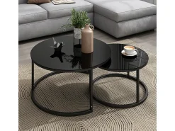 Best Vicco Couchtisch-Set alto brilho 77x77x39.5 montreal Preto
