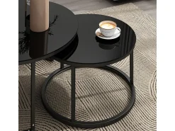 Best Vicco Couchtisch-Set alto brilho 77x77x39.5 montreal Preto