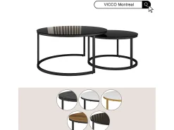 Best Vicco Couchtisch-Set alto brilho 77x77x39.5 montreal Preto