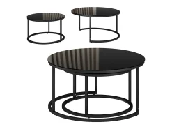 Best Vicco Couchtisch-Set alto brilho 77x77x39.5 montreal Preto