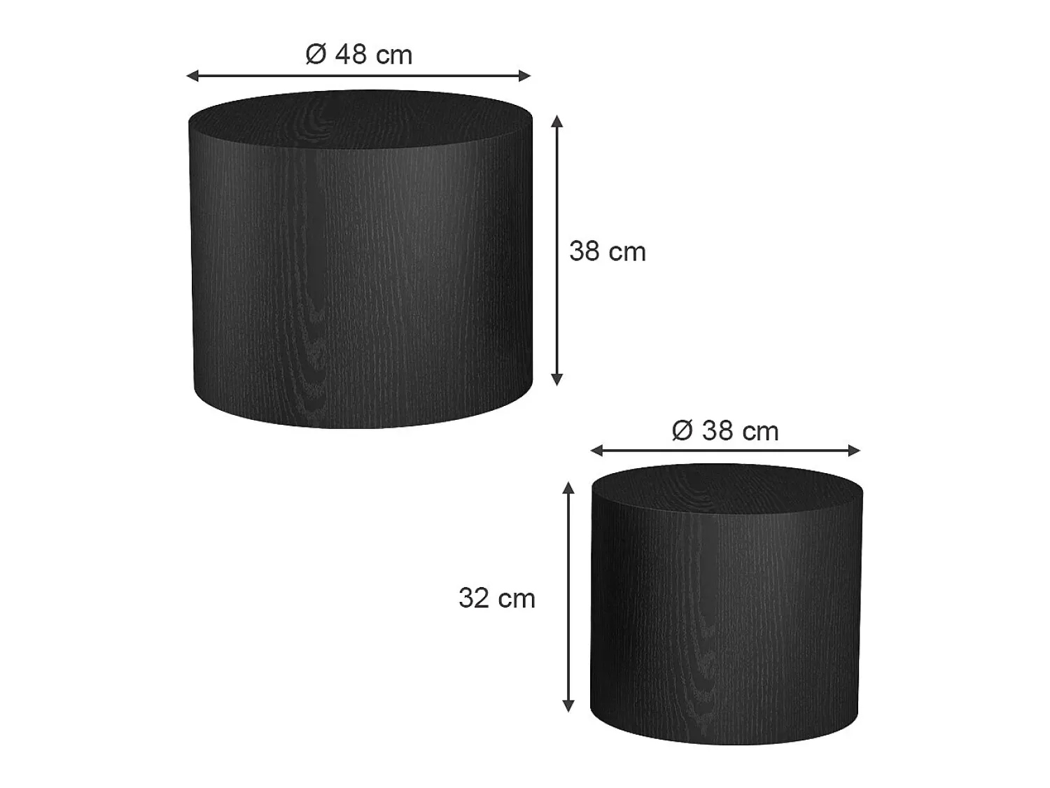 Vicco Couchtisch-Set 48x48x38 giva^ Mesa De Centro