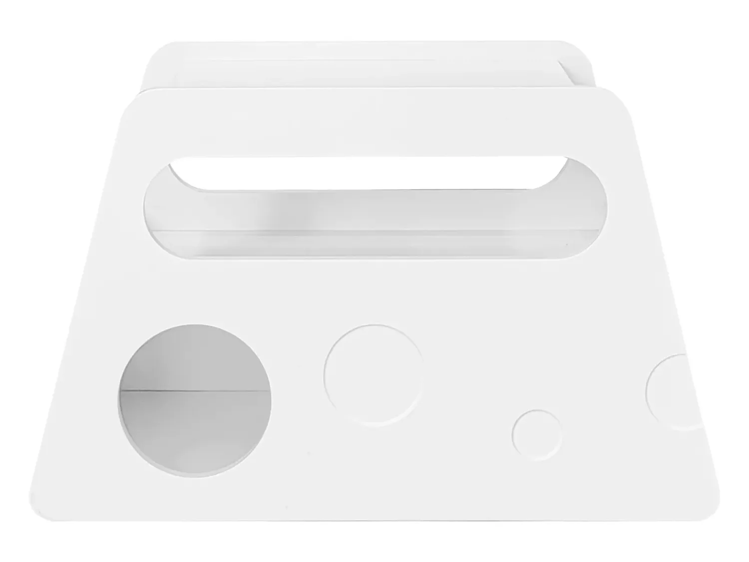 Mesa De Centro* Credenza, tavolino moderno bianco con ruote, design arrotondato sicuro (81x33x51,5 cm) Branco