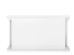 Mesa De Centro* Credenza, tavolino moderno bianco con ruote, design arrotondato sicuro (81x33x51,5 cm) Branco