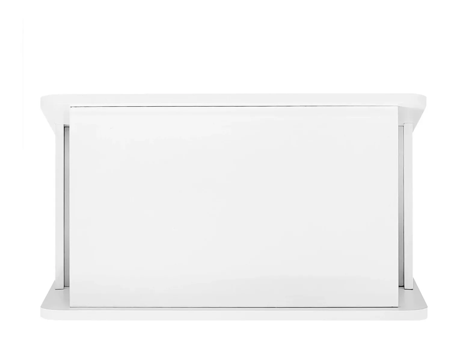 Mesa De Centro* Credenza, tavolino moderno bianco con ruote, design arrotondato sicuro (81x33x51,5 cm) Branco