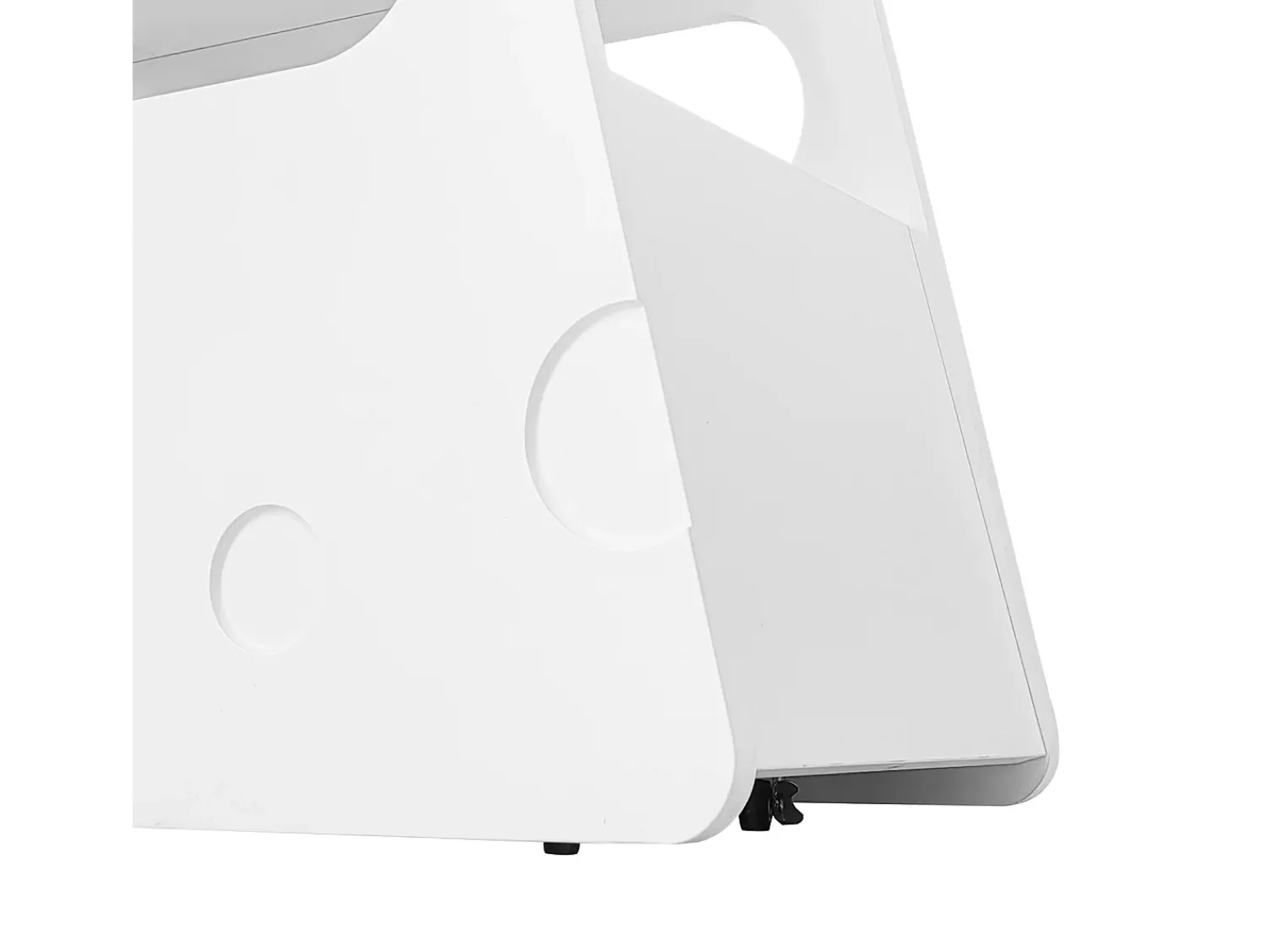 Mesa De Centro* Credenza, tavolino moderno bianco con ruote, design arrotondato sicuro (81x33x51,5 cm) Branco
