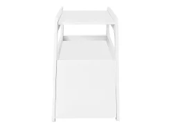 Mesa De Centro* Credenza, tavolino moderno bianco con ruote, design arrotondato sicuro (81x33x51,5 cm) Branco