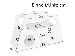 Mesa De Centro* Credenza, tavolino moderno bianco con ruote, design arrotondato sicuro (81x33x51,5 cm) Branco