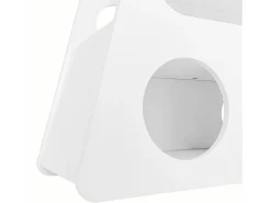 Mesa De Centro* Credenza, tavolino moderno bianco con ruote, design arrotondato sicuro (81x33x51,5 cm) Branco