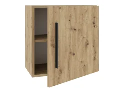 Cube haaus Kos, 1 porta, Carvalho trabalhado à mão, 50 x 30 x 50 cm Creme