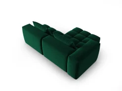 Online CXL by Christian Lacroix - Sofá modular de canto esquerdo "Lorella" 3 lugares em veludo verde garrafa - 205x145x70cm Verde pinho