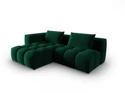Online CXL by Christian Lacroix - Sofá modular de canto esquerdo "Lorella" 3 lugares em veludo verde garrafa - 205x145x70cm Verde pinho