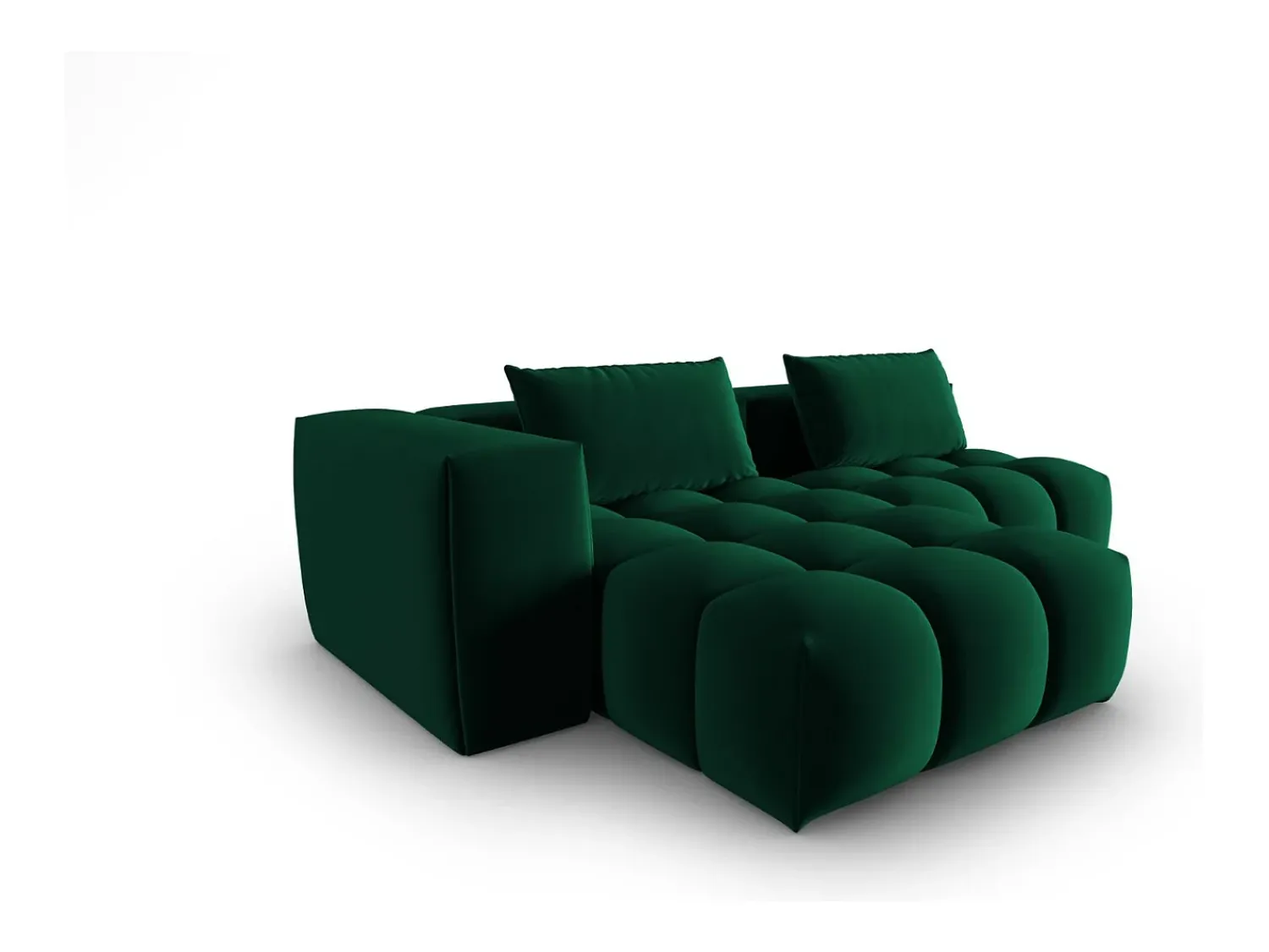 Online CXL by Christian Lacroix - Sofá modular de canto esquerdo "Lorella" 3 lugares em veludo verde garrafa - 205x145x70cm Verde pinho