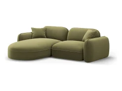 Sofá*CXL by Christian Lacroix - Sofá modular de canto esquerdo "Lucien" 3 lugares em veludo - 230x165x70cm Verde claro