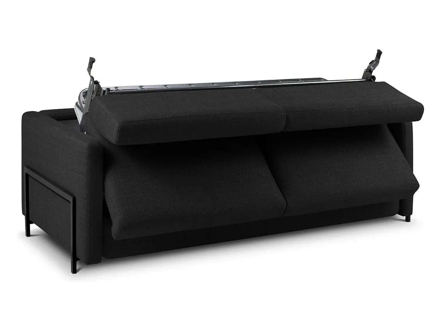 CXL by Christian Lacroix - Sofá-cama "Yanis" 3 lugares em tecido estrutural cinza escuro - 202x102x80cm Cinza antracite