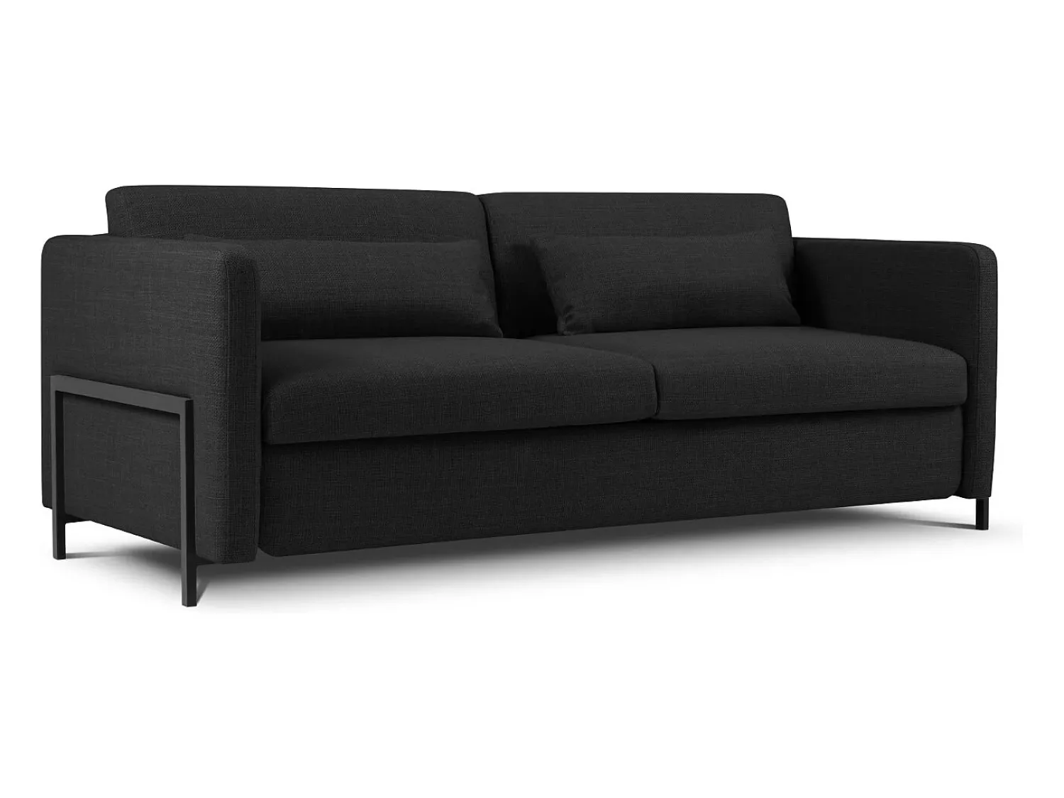 CXL by Christian Lacroix - Sofá-cama "Yanis" 3 lugares em tecido estrutural cinza escuro - 202x102x80cm Cinza antracite