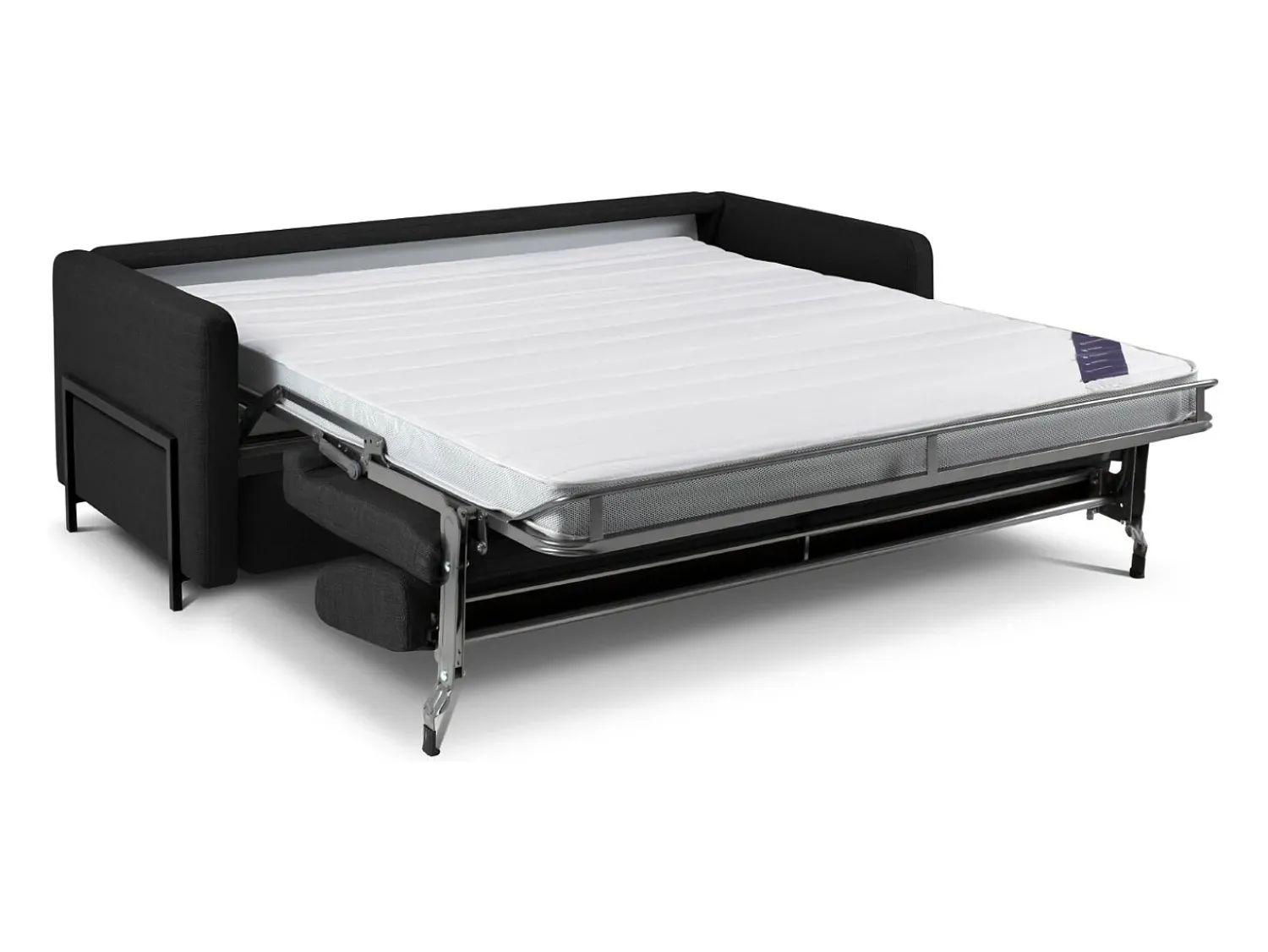 CXL by Christian Lacroix - Sofá-cama "Yanis" 3 lugares em tecido estrutural cinza escuro - 202x102x80cm Cinza antracite