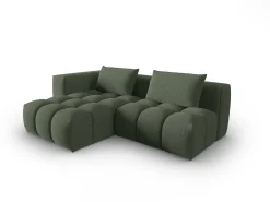 Clearance CXL by Christian Lacroix - Sofá modular de canto esquerdo "Lorella" 3 lugares em tecido estrutural verde oliva escuro - 205x145x70cm Verde pinho