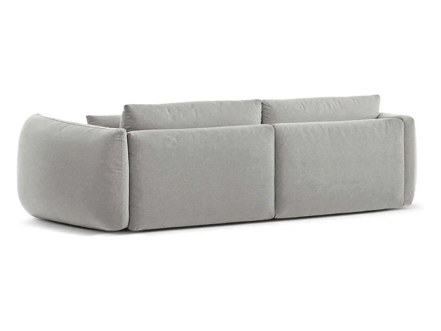 Sofá|CXL by Christian Lacroix - Sofá modular "Maurie" 4 lugares em tecido chenille cinza claro - 264x107x90cm Cinzento claro