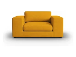 CXL by Christian Lacroix - Sofá "Tendance" 1,5 lugares em veludo cotelê - 156x122x72cm Amarelo