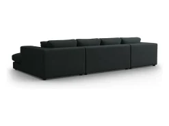 Sofá|CXL by Christian Lacroix - Sofá panorâmico "Tendance" 5 lugares em veludo cotelê - 344x170x72cm Preto
