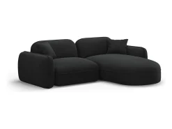 CXL by Christian Lacroix - Sofá modular de canto direito "Lucien" 3 lugares em veludo carvão - 230x165x70cm Cinza antracite
