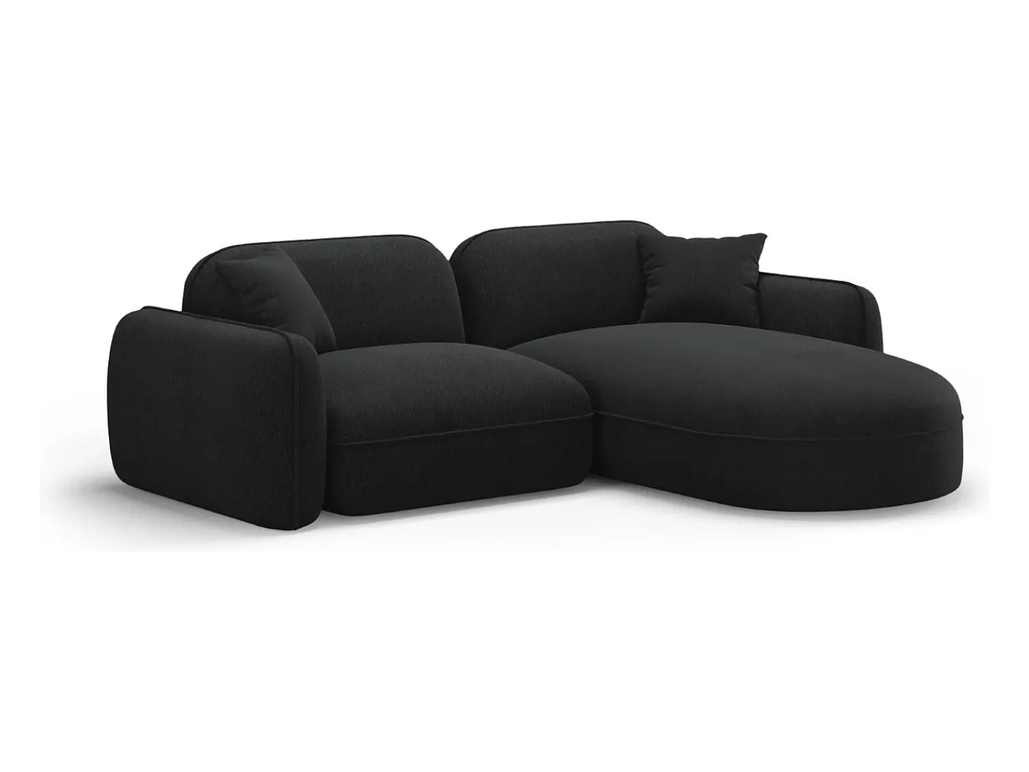 CXL by Christian Lacroix - Sofá modular de canto direito "Lucien" 3 lugares em veludo carvão - 230x165x70cm Cinza antracite