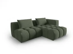 CXL by Christian Lacroix - Sofá modular de canto direito "Lorella" 3 lugares em tecido estrutural verde oliva escuro - 205x145x70cm^ Sofá