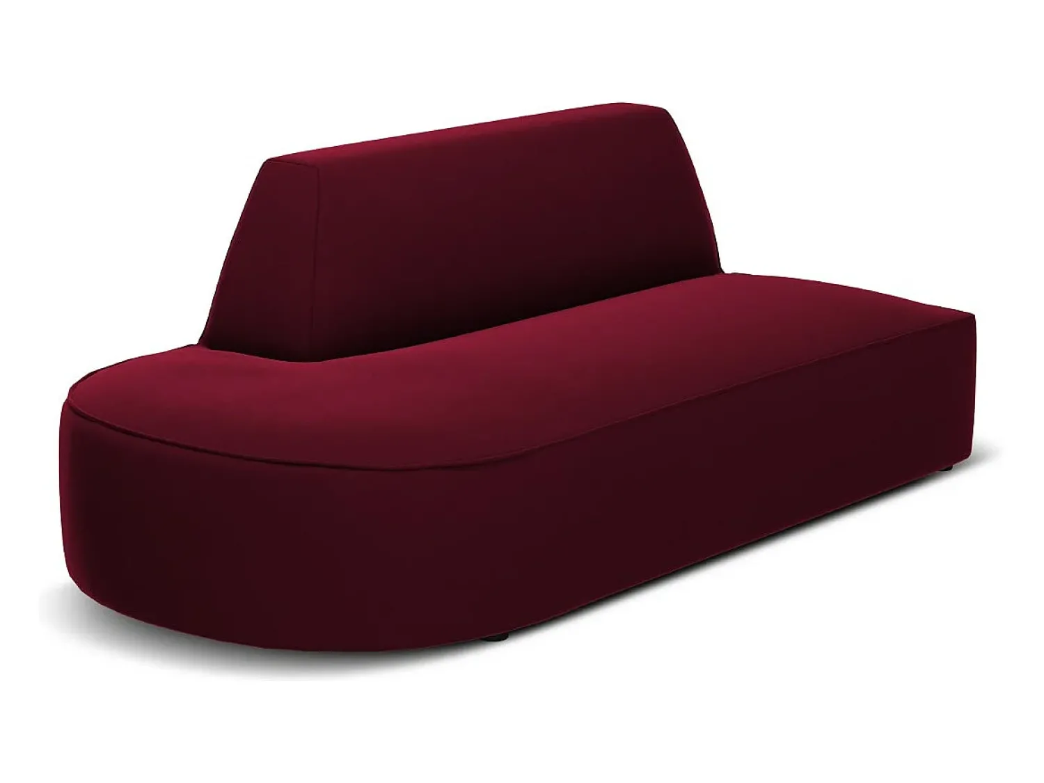 Sofá|CXL by Christian Lacroix - Sofá modular virado para a esquerda "Charles" 2 lugares em veludo - 181x93x69cm Vermelho