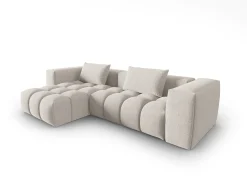 Sofá*CXL by Christian Lacroix - Sofá modular de canto esquerdo "Lorella" 3 lugares em tecido estrutural - 260x145x70cm Bege