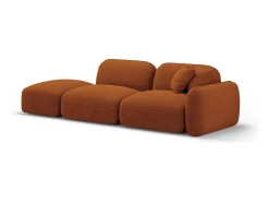 Best CXL by Christian Lacroix - Sofá modular virado para a esquerda "Lucien" 3 lugares em veludo - 295x90x70cm Terracota