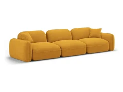 Sofá|CXL by Christian Lacroix - Sofá modular "Lucien" 4 lugares em veludo mostarda - 320x90x70cm Amarelo mostarda