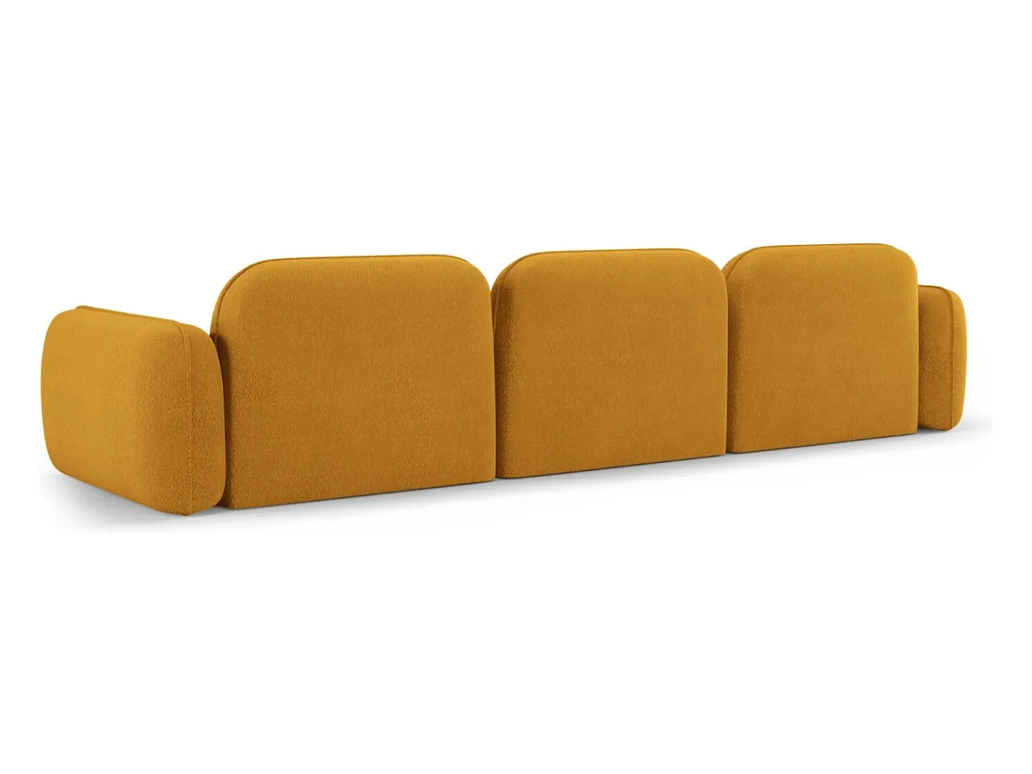 Sofá|CXL by Christian Lacroix - Sofá modular "Lucien" 4 lugares em veludo mostarda - 320x90x70cm Amarelo mostarda