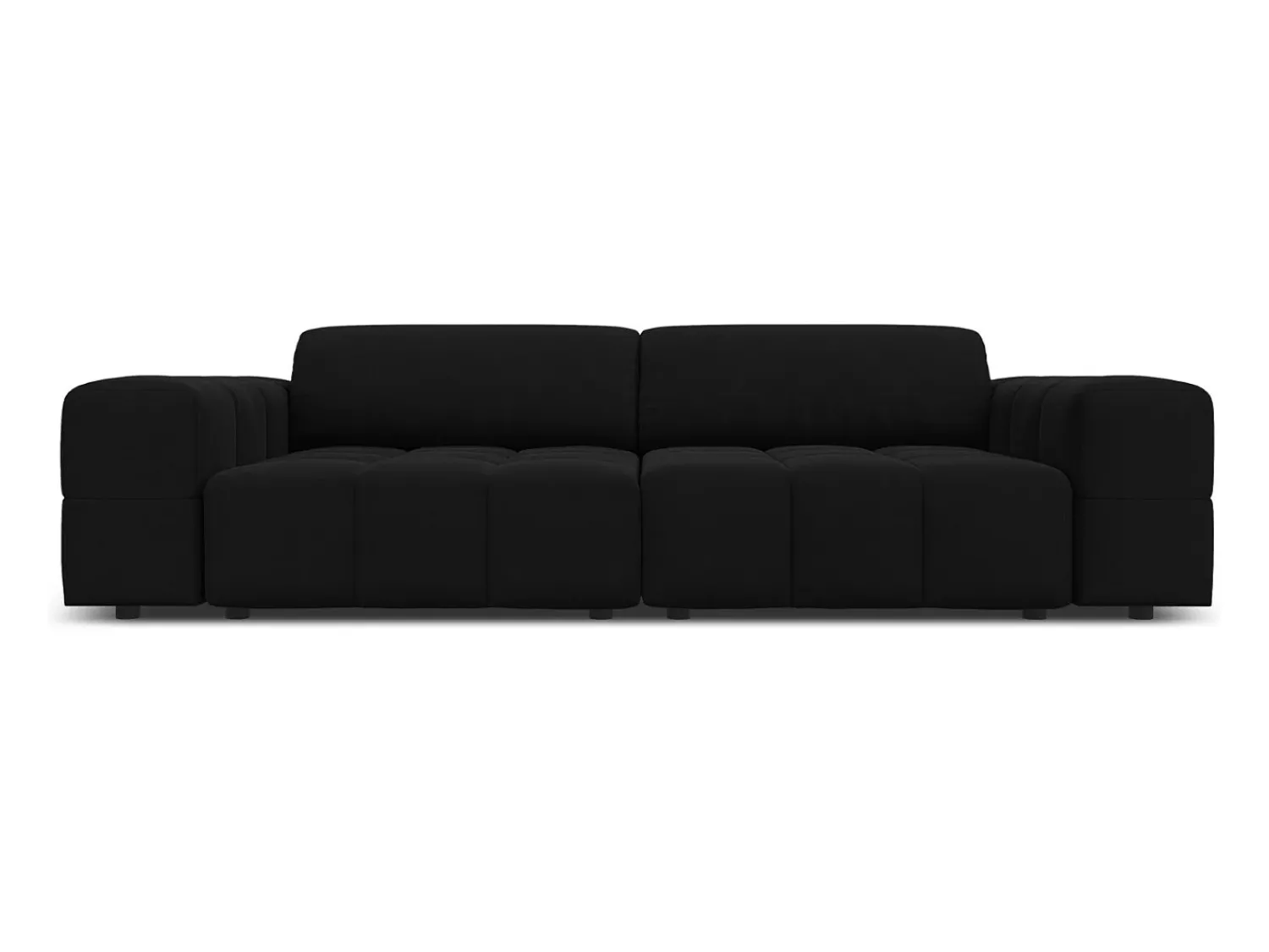 Sofá|CXL by Christian Lacroix - Sofá "Luc" 3 lugares em veludo - 204x102x70cm Preto