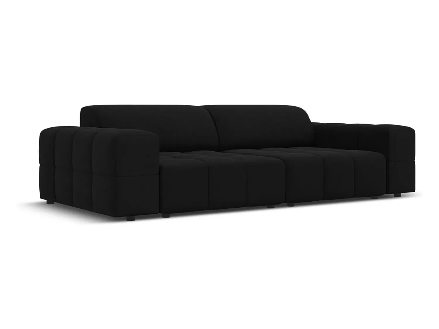 Sofá|CXL by Christian Lacroix - Sofá "Luc" 3 lugares em veludo - 204x102x70cm Preto