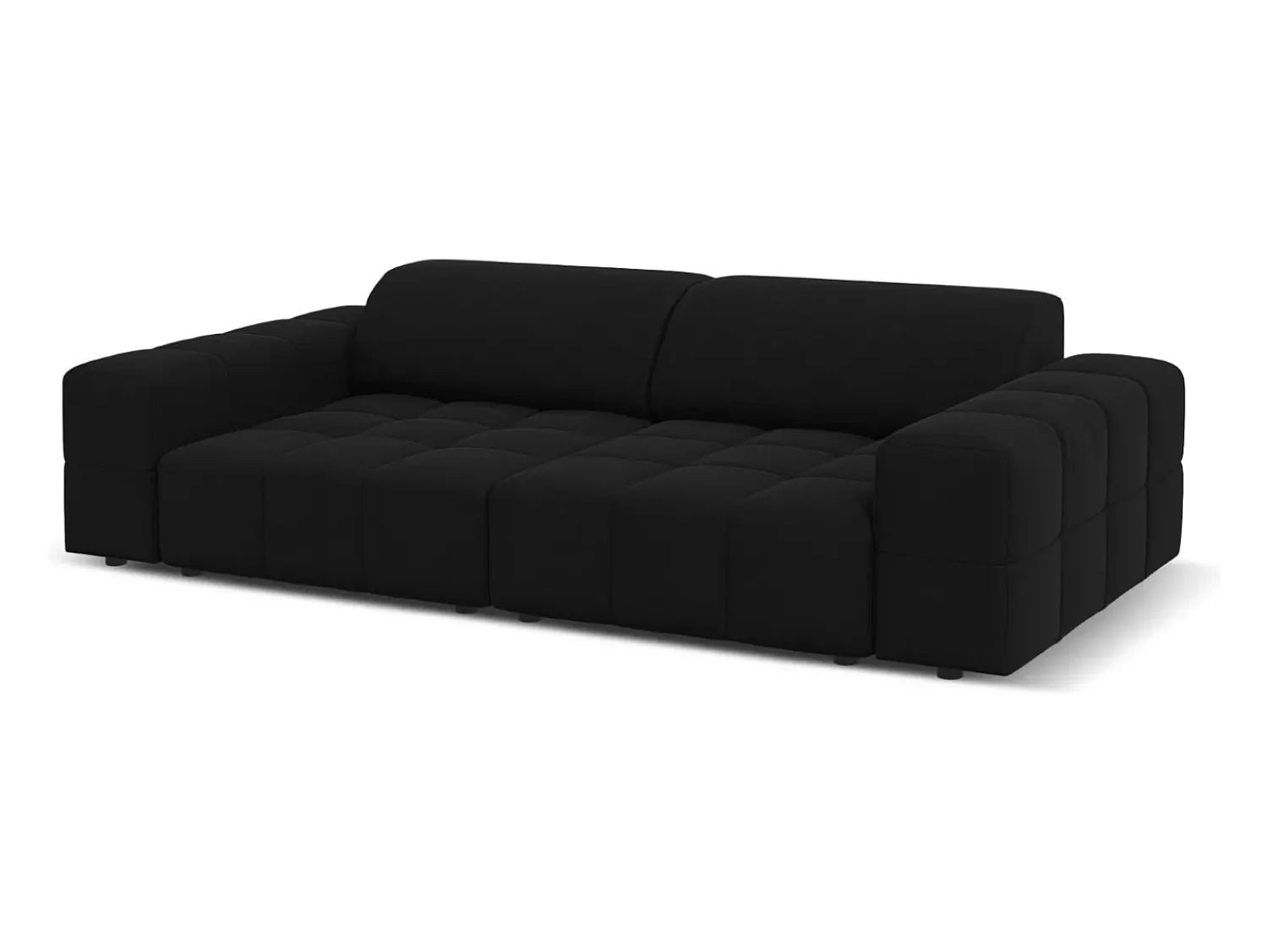 Sofá|CXL by Christian Lacroix - Sofá "Luc" 3 lugares em veludo - 204x102x70cm Preto