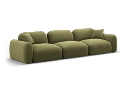 Clearance CXL by Christian Lacroix - Sofá modular "Lucien" 4 lugares em veludo - 320x90x70cm Verde claro
