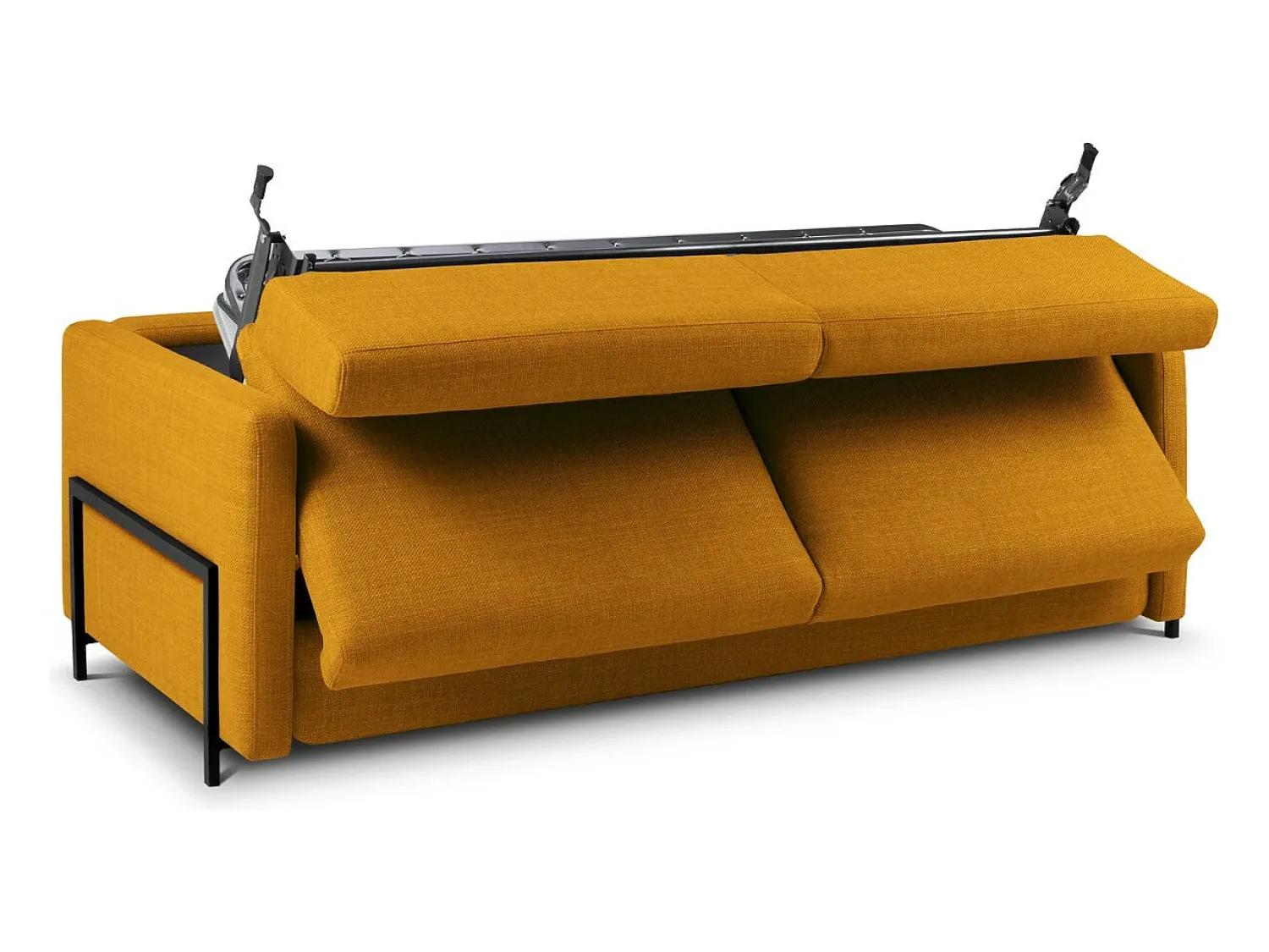 New CXL by Christian Lacroix - Sofá-cama "Yanis" 3 lugares em tecido estrutural - 202x102x80cm Dourado