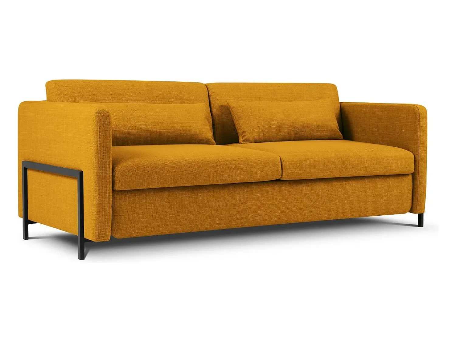 New CXL by Christian Lacroix - Sofá-cama "Yanis" 3 lugares em tecido estrutural - 202x102x80cm Dourado