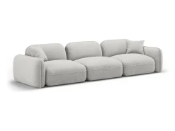 Sofá|CXL by Christian Lacroix - Sofá modular "Lucien" 4 lugares em veludo cinza claro - 320x90x70cm Cinzento claro