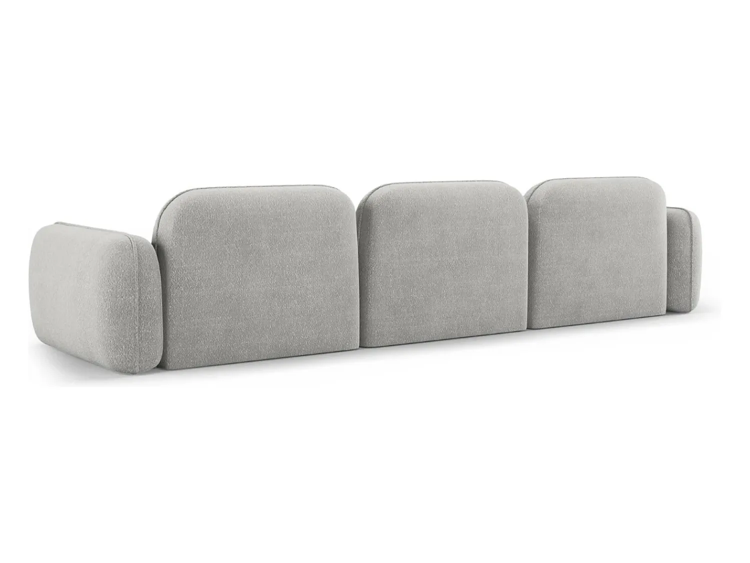 Sofá|CXL by Christian Lacroix - Sofá modular "Lucien" 4 lugares em veludo cinza claro - 320x90x70cm Cinzento claro