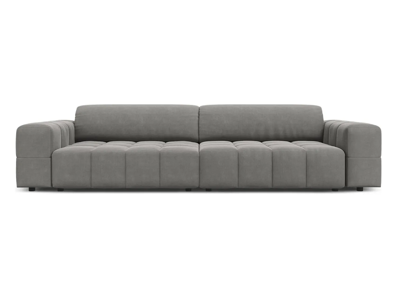 Sale CXL by Christian Lacroix - Sofá "Luc" 4 lugares em veludo cinza claro - 244x102x70cm Cinzento claro