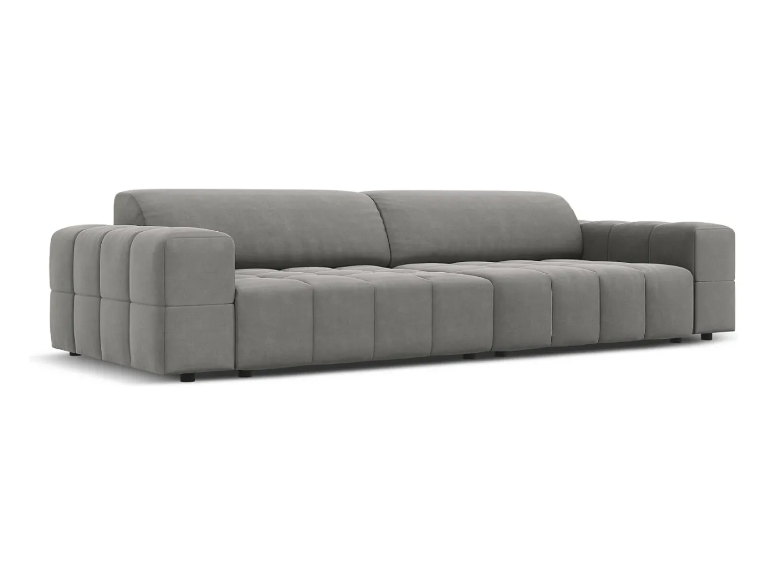 Sale CXL by Christian Lacroix - Sofá "Luc" 4 lugares em veludo cinza claro - 244x102x70cm Cinzento claro