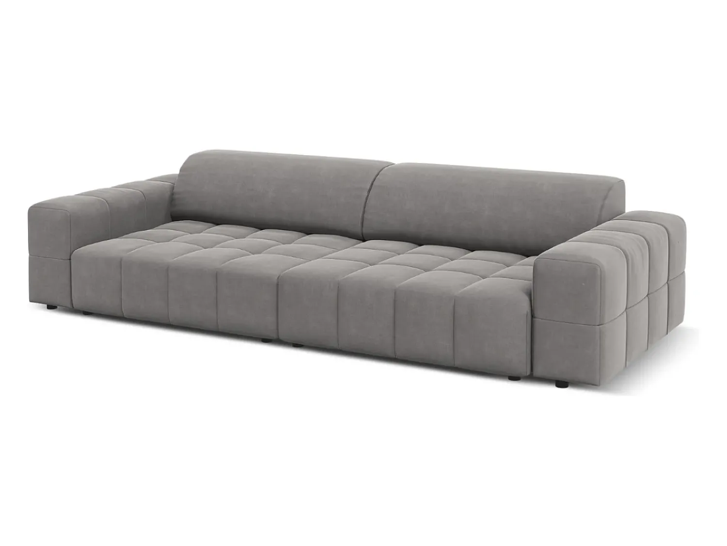 Sale CXL by Christian Lacroix - Sofá "Luc" 4 lugares em veludo cinza claro - 244x102x70cm Cinzento claro