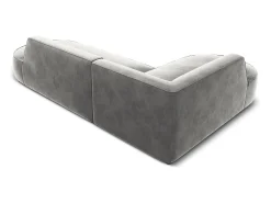 CXL by Christian Lacroix - Sofá de canto esquerdo "Charles" 4 lugares em veludo cinza claro - 273x180x69cm^ Sofá