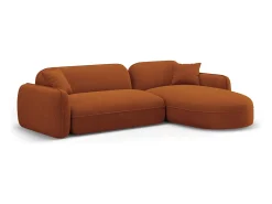 Sofá|CXL by Christian Lacroix - Sofá modular de canto direito "Lucien" 4 lugares em veludo - 275x165x70cm Terracota